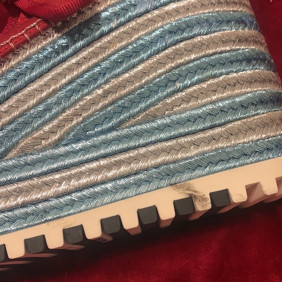 Marc Jacobs Metallic Red/Silver/Blue Platform Espadrille Never Worn Sz 39 - Picture 8 of 8